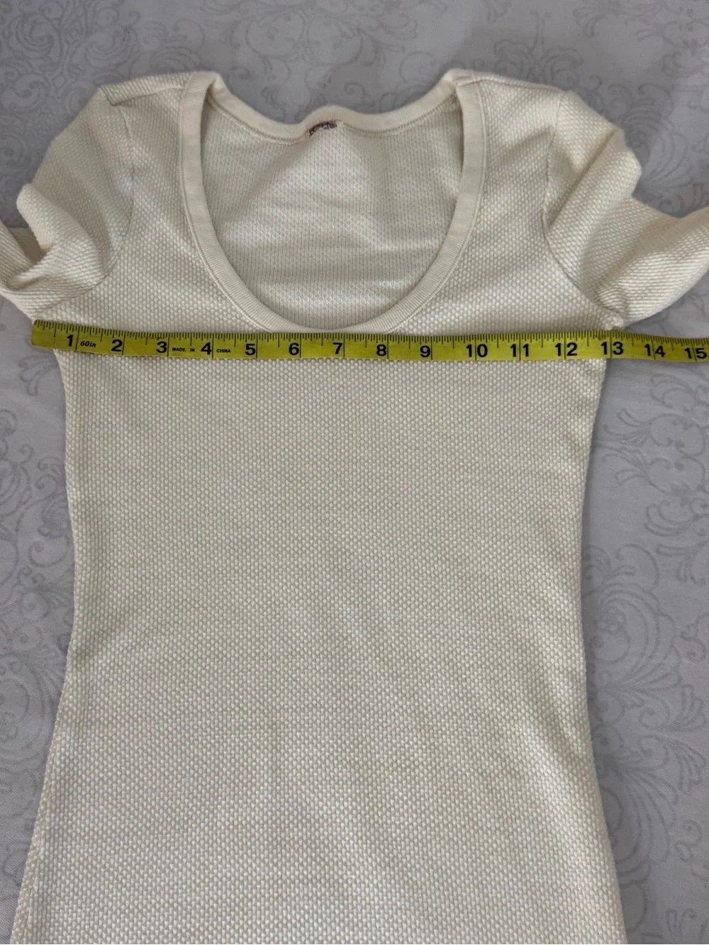 Free People Ivory Crafty Cuff Thermal Long Sleeve Top Size XS